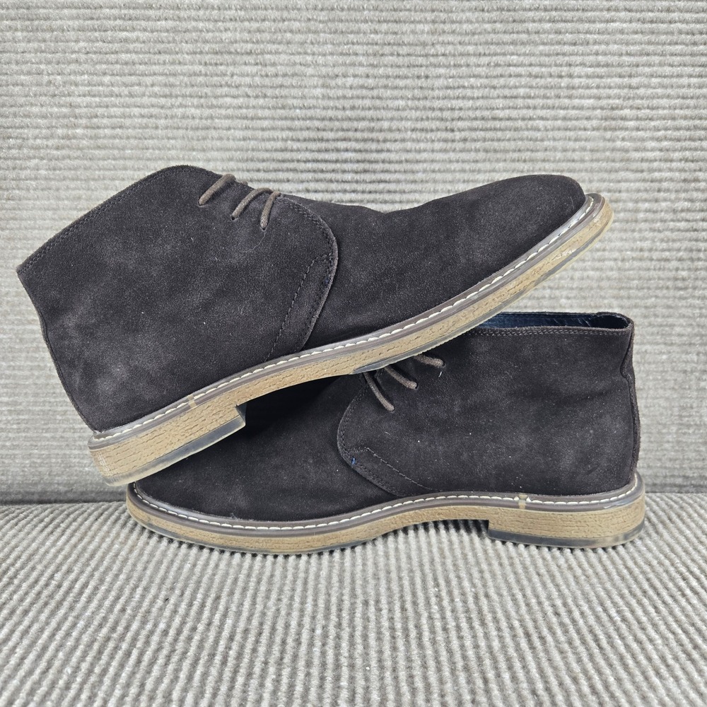 Joseph Abboud Mens 11 Dark Brown Suede Leather Lined Chukka Desert Boots